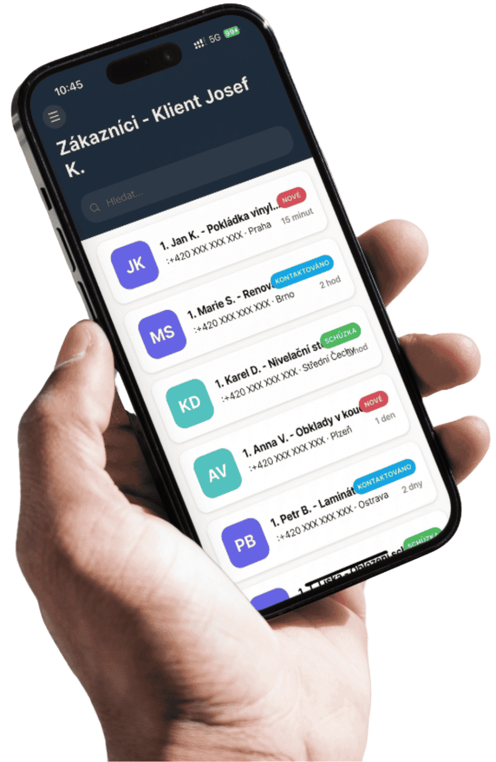 Connect app – seznam zákazníků a lead pipeline